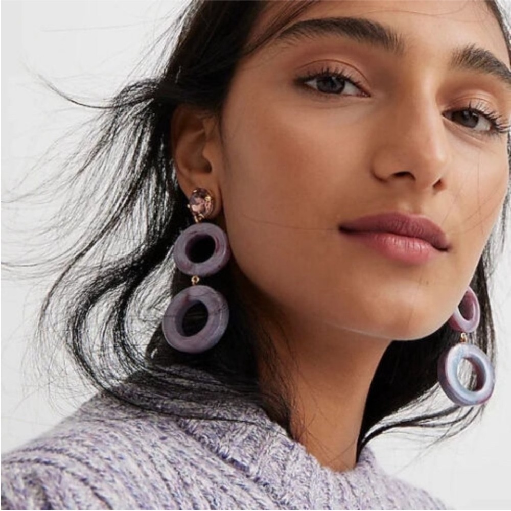 J. Crew Round Drop Dangle Earrings, NWT - Picture 2 of 8